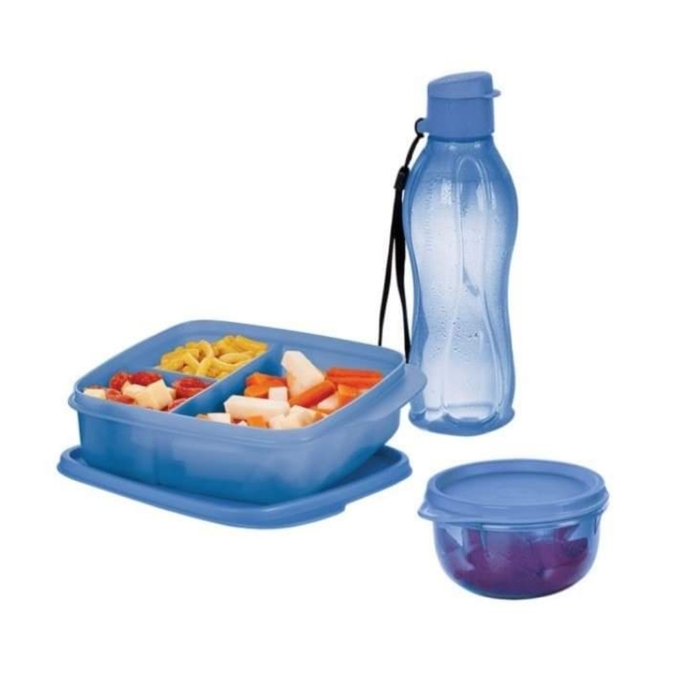 Tupperware Blue Lunch 3 Set.